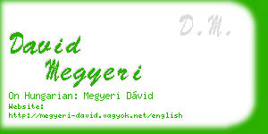 david megyeri business card